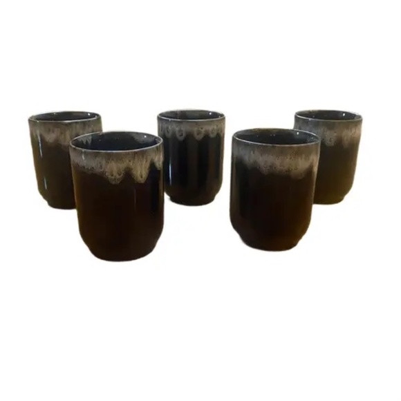 Vintage Glazed Pitcher With Matching Cups Set- 5 Pieces‎ - Picture 3 of 4